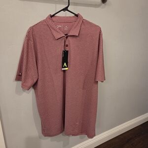 NWT Antigua Men's Polo Shirt - Red Stripes